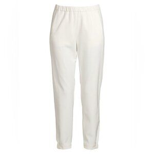 NWT Elie Tahari White Elastic Crepe Jogger Tapered Slacks in Sky White size L